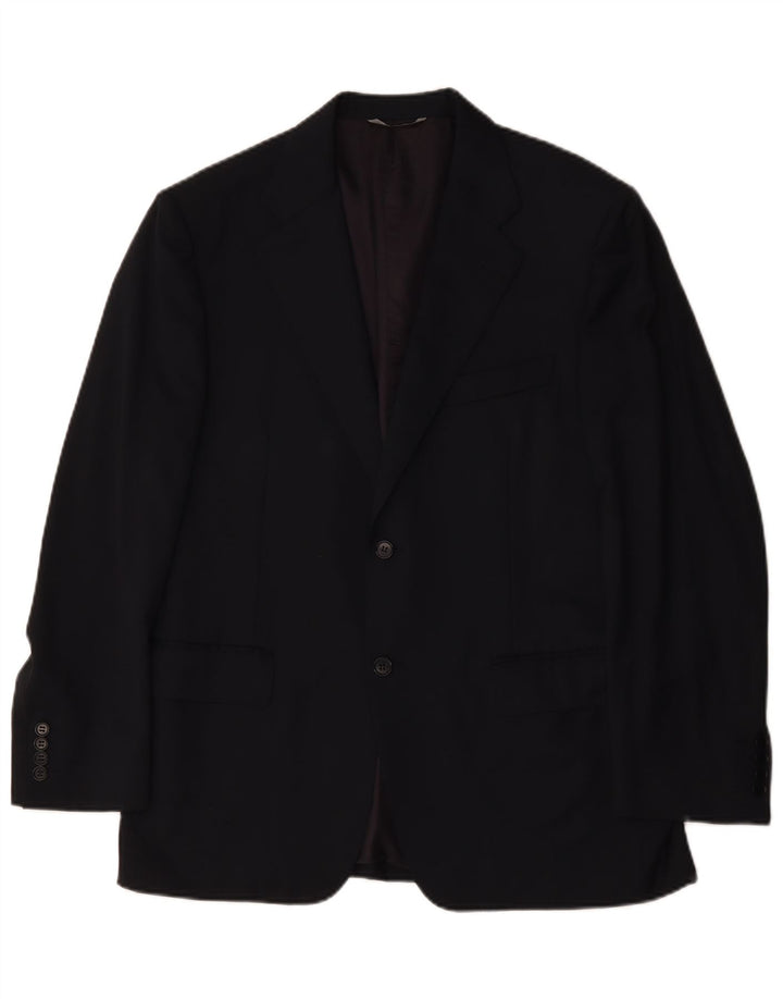 Canali Herren-Blazer mit 2 Knöpfen, IT 50, große marineblaue Wolle
