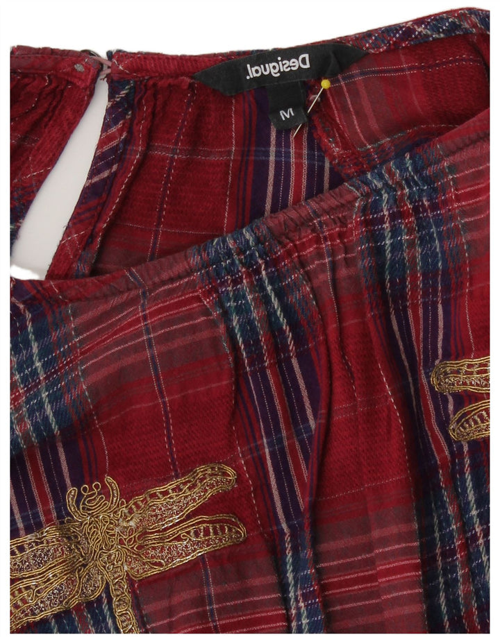 Desigual Damen Blusenoberteil UK 16 Large Red Check