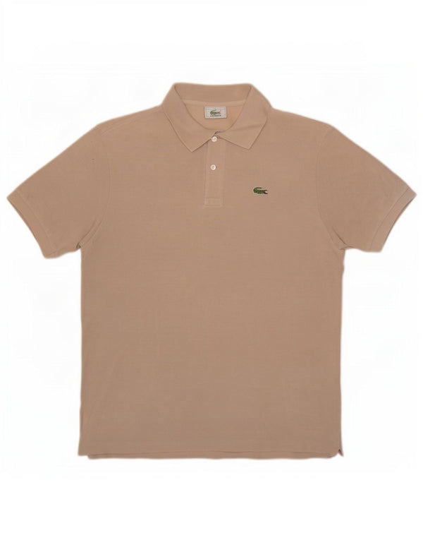 Lacoste Herren-Poloshirt, Größe 5, große beige Baumwolle