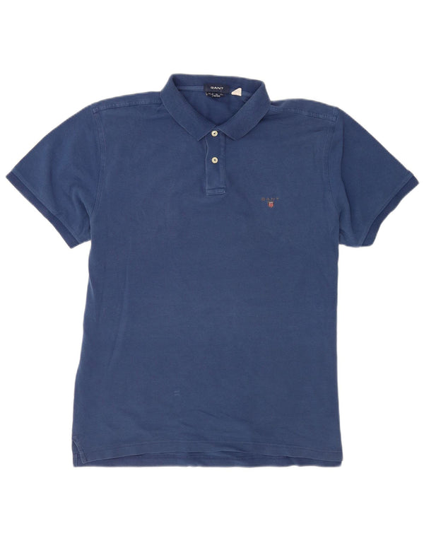 Gant Herren-Poloshirt mit normaler Passform, XL, Marineblau, Baumwolle