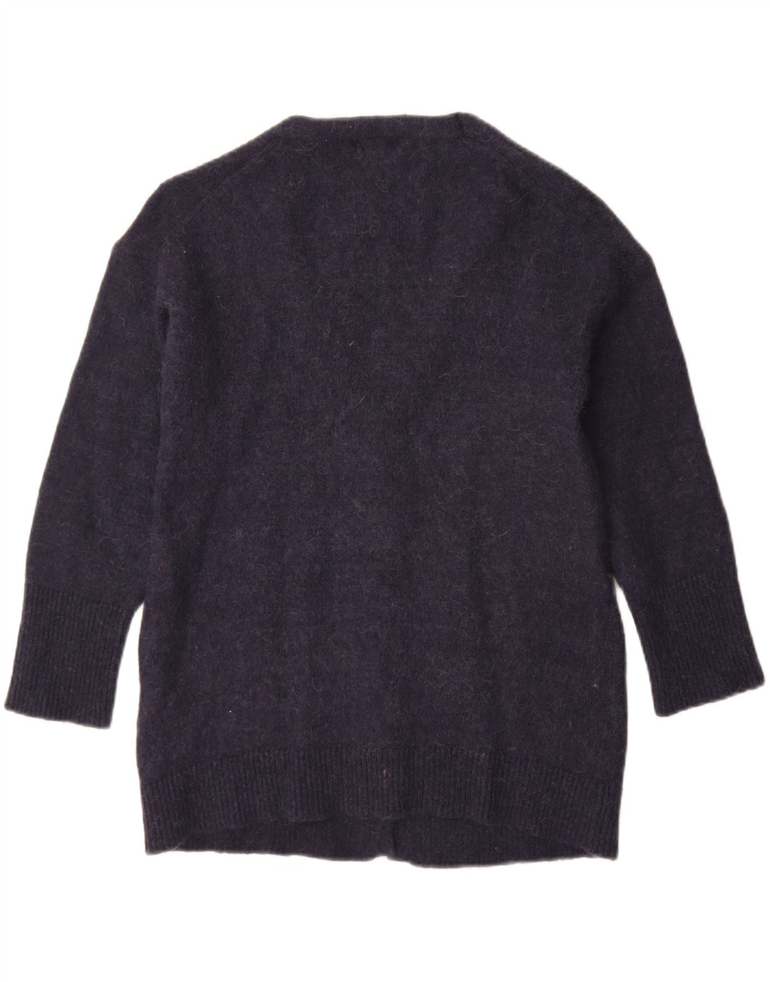 Massimo Dutti Damen Strickjacke Pullover UK 10 Small Marineblau Polyamid