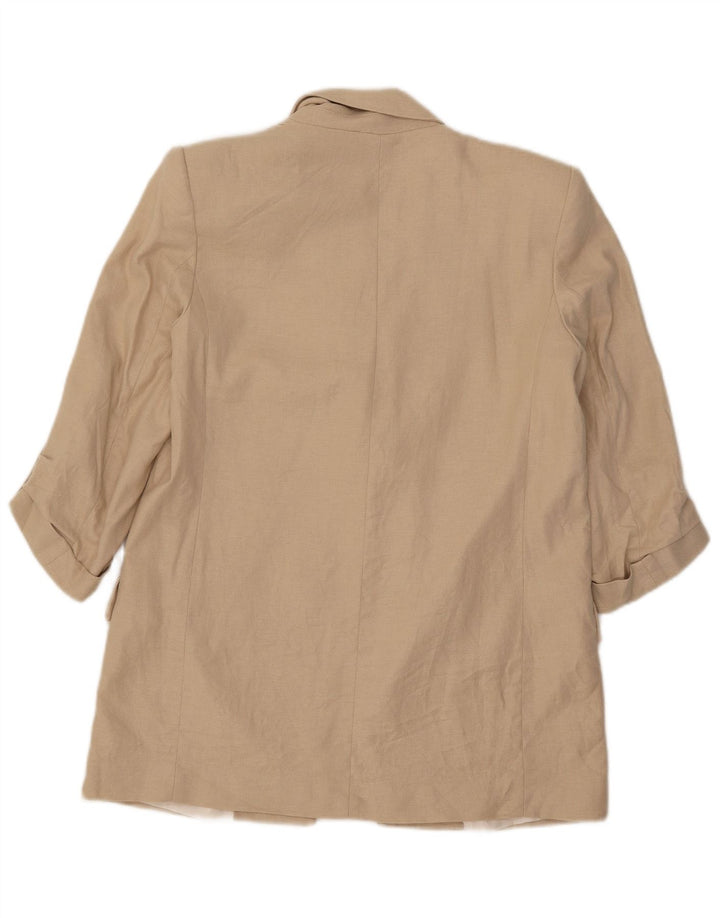 Zara Damen-Blazer mit 3/4-Ärmeln, offen, Gr. 12, Mittelbeige