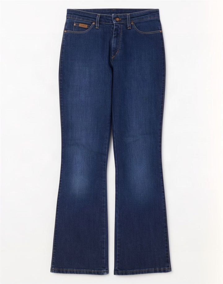 Wrangler Damen Curve Flared Jeans W30 L32 Blaue Baumwolle
