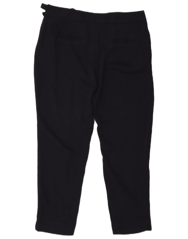 Zara Damen Tapered Chino-Hose, Größe L, W30, L27, Marineblau, Polyester