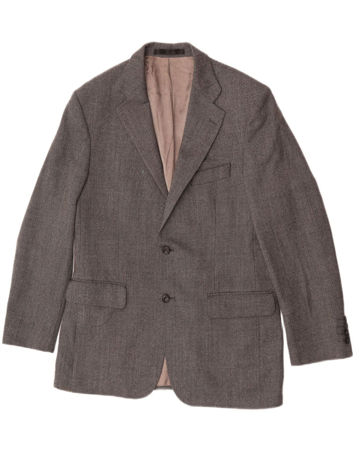 Marks & Spencer Herren-Blazer mit 2 Knöpfen, UK 40, mittelgraue Schurwolle