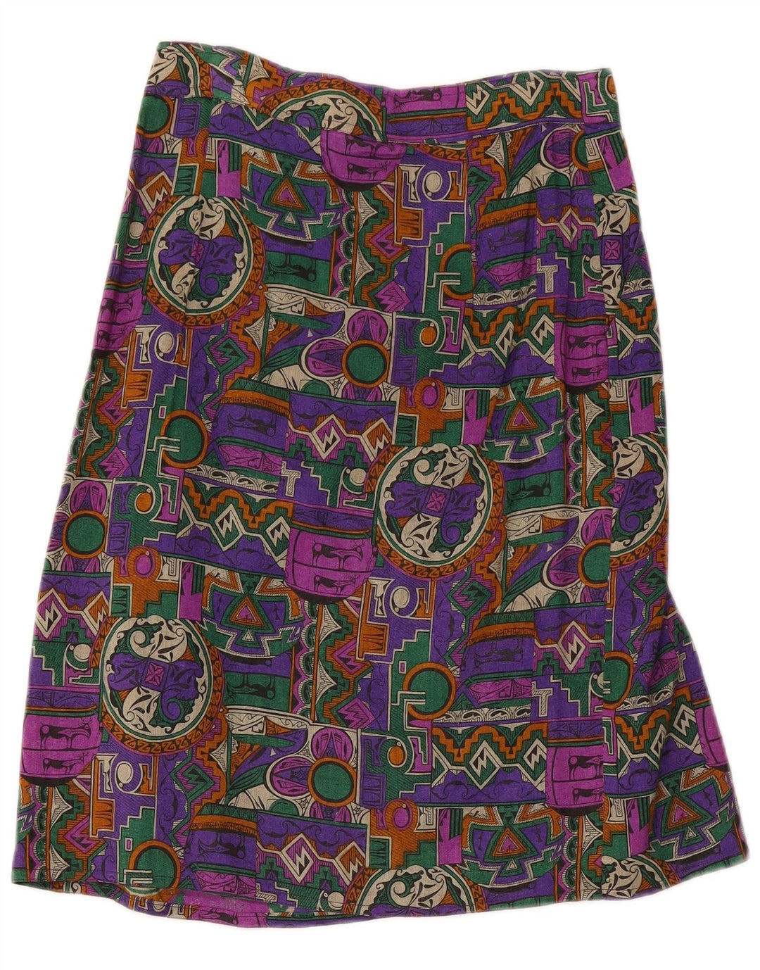 Vintage Damen Wickelrock W28 Medium Mehrfarbig Geometrisch
