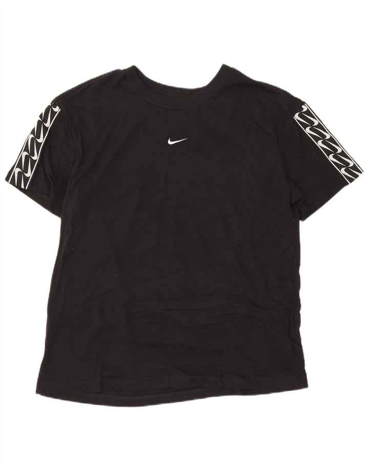 Nike Herren-T-Shirt mit Grafik, mittelgroß, schwarze Baumwolle