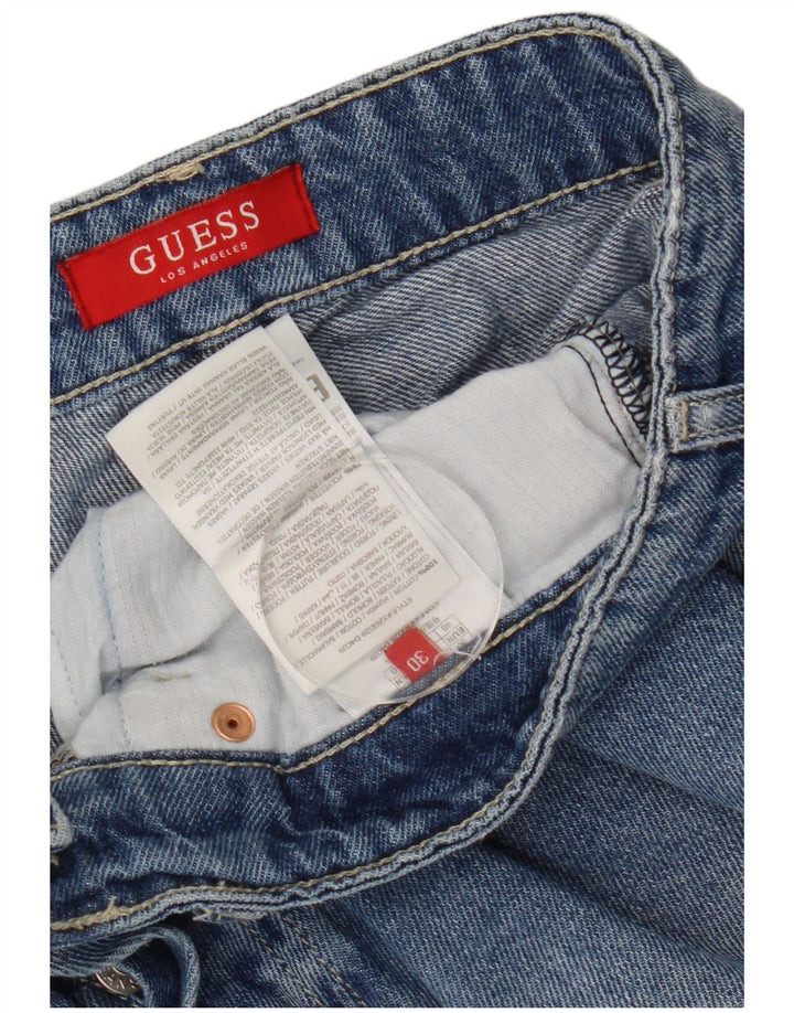 Guess Damen Jeansshorts W30 mittelblaue Baumwolle