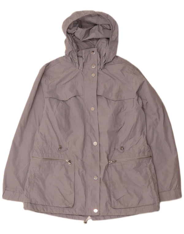 Marks & Spencer Damen-Regenjacke mit Kapuze, UK 16, Größe L, grau, Polyester