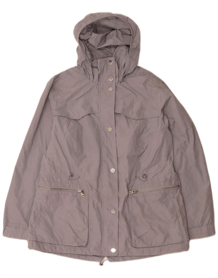Marks & Spencer Damen-Regenjacke mit Kapuze, UK 16, Größe L, grau, Polyester