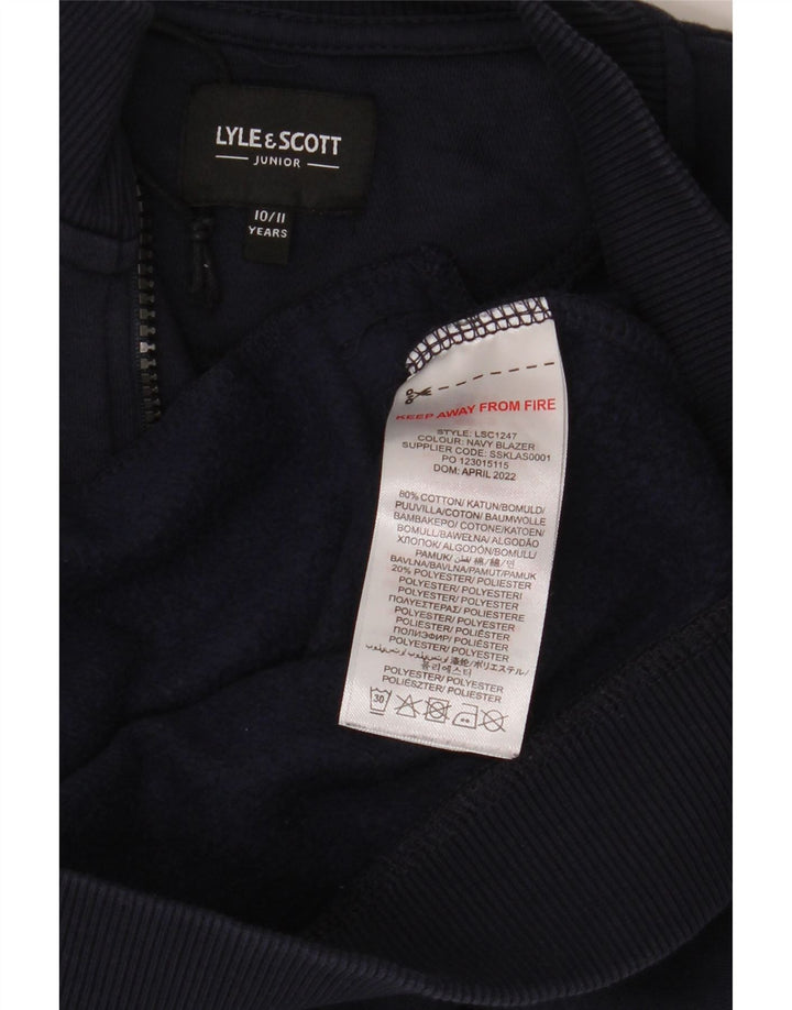 Lyle & Scott Jungen-Trainingsanzug-Top-Jacke, 10–11 Jahre, marineblaue Baumwolle