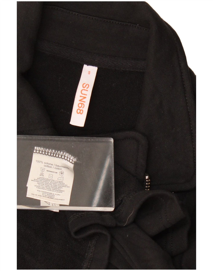 SUN68 Damen-Cardigan-Pullover UK 10 Small Schwarze Baumwolle
