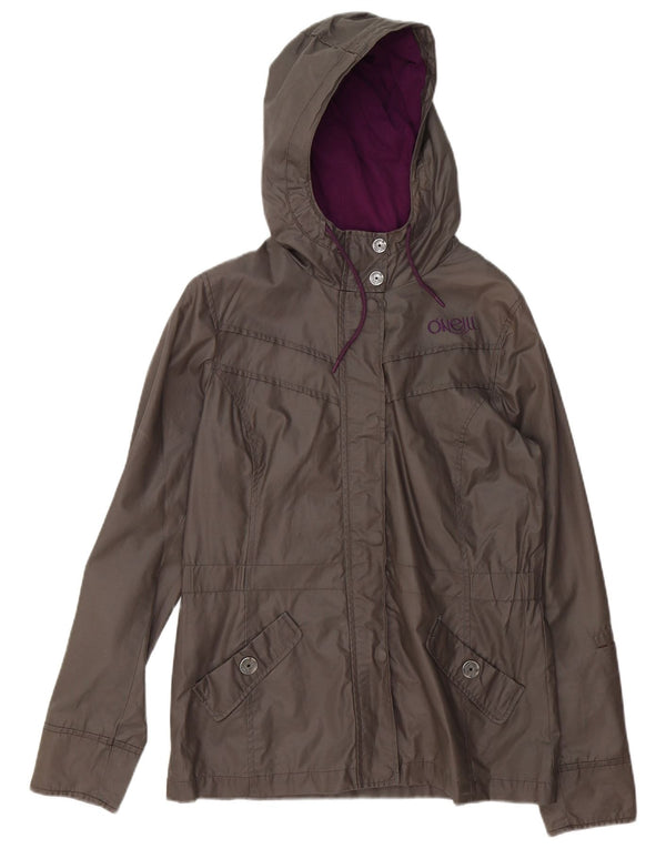 O'Neill Damen-Windbreakerjacke mit Kapuze, UK 14, mittelgraue Baumwolle