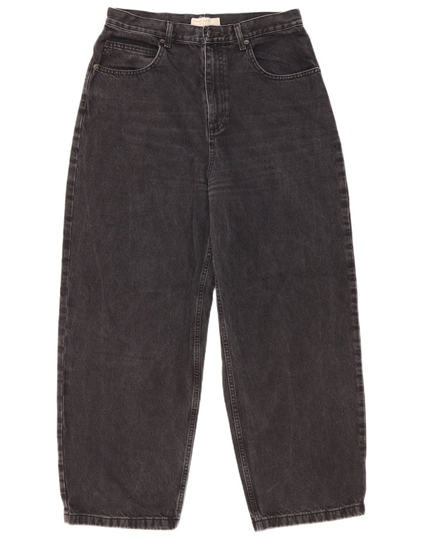 Topshop Damen Baggy Tapered Jeans W32 L30 Schwarz Polyester