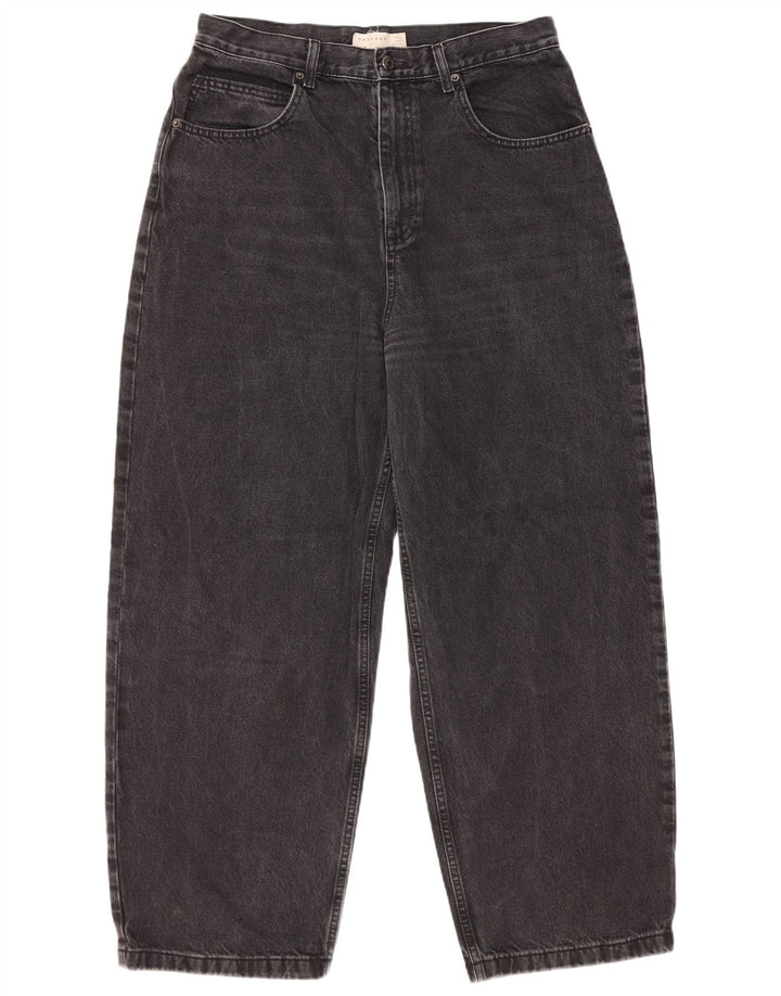 Topshop Damen Baggy Tapered Jeans W32 L30 Schwarz Polyester