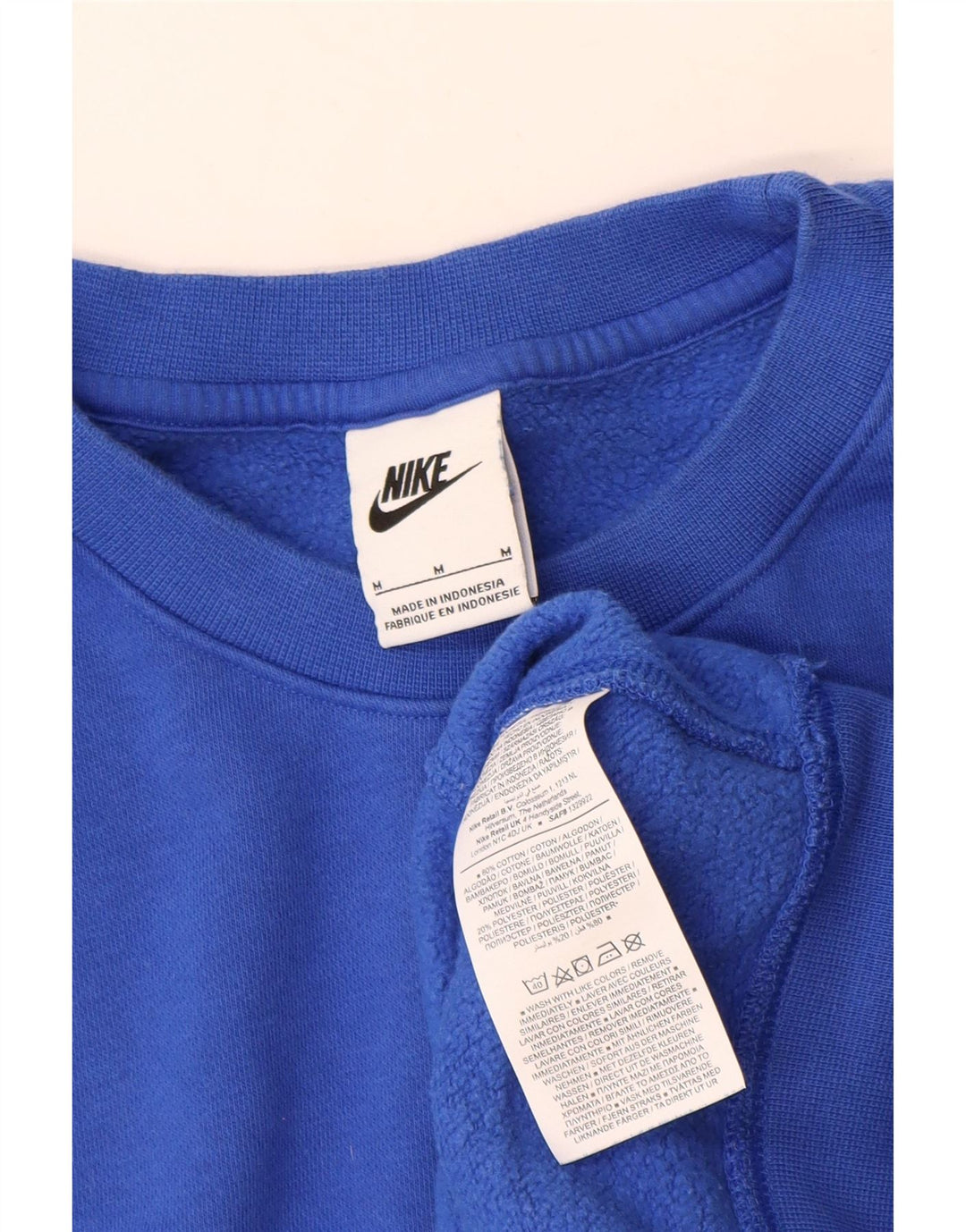 Nike Herren-Sweatshirt-Pullover aus mittelblauer Baumwolle