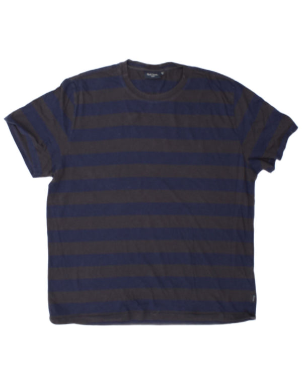 Paul Smith Herren T-Shirt Top XL blau gestreift aus Baumwolle
