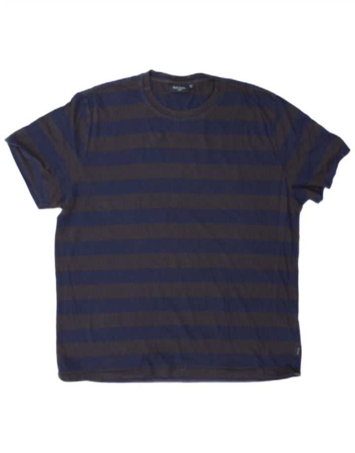 Paul Smith Herren T-Shirt Top XL blau gestreift aus Baumwolle