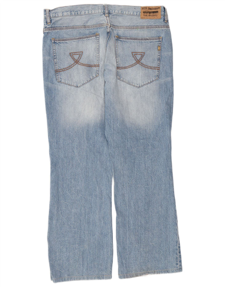 Ben Sherman Herren Riot Bootcut Jeans W38 L32 Blaue Baumwolle