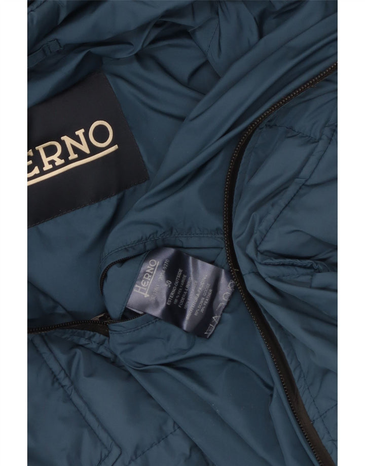 Herno Herren Wattierte Jacke UK 50 Large Blau Polyamid