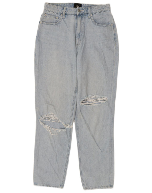 Lee Damen High-Moms Distressed Tapered Jeans US 8 Medium W26 L27 Blau