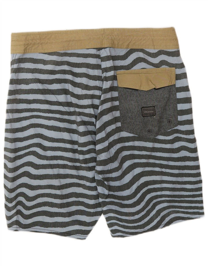 Volcom Herren-Badeshorts, klein, grau gestreift