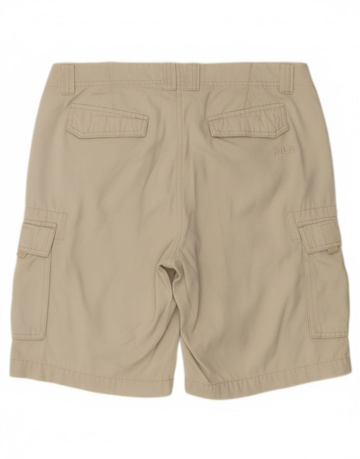 Fila Herren Cargo-Shorts, Größe L, W34, aus weißer Baumwolle