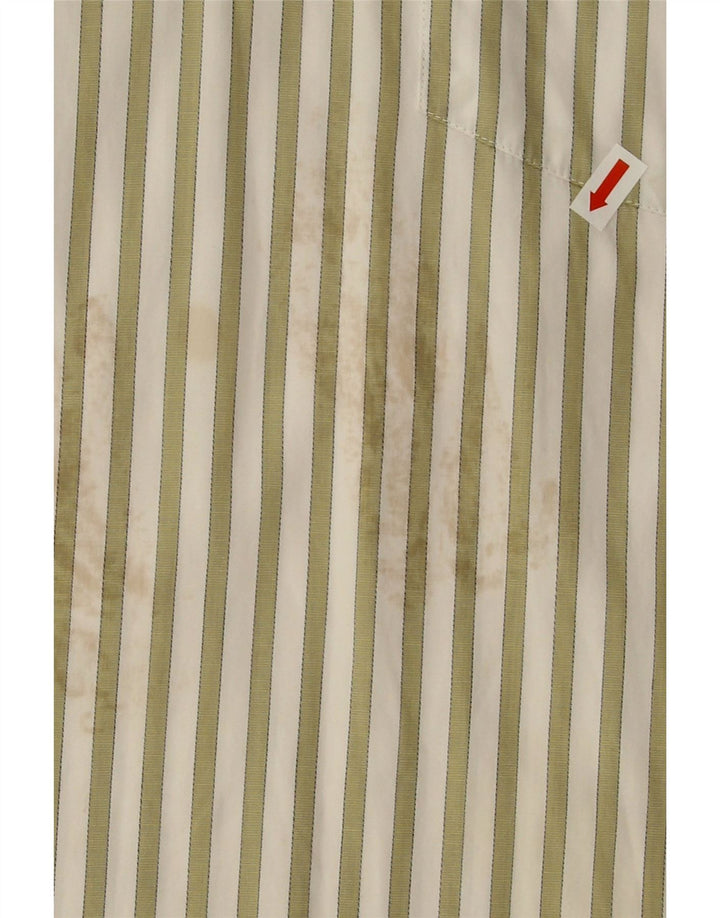 BOGNER Mens Polo Shirt UK 38 Medium Green Striped Vintage Bogner and Second-Hand Bogner from Messina Hembry 