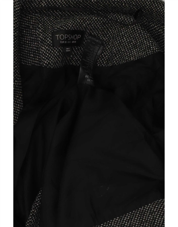 Topshop Damen-Blazer mit 3/4-Ärmeln, offen, Gr. 10, Größe S, Grau, Polyester
