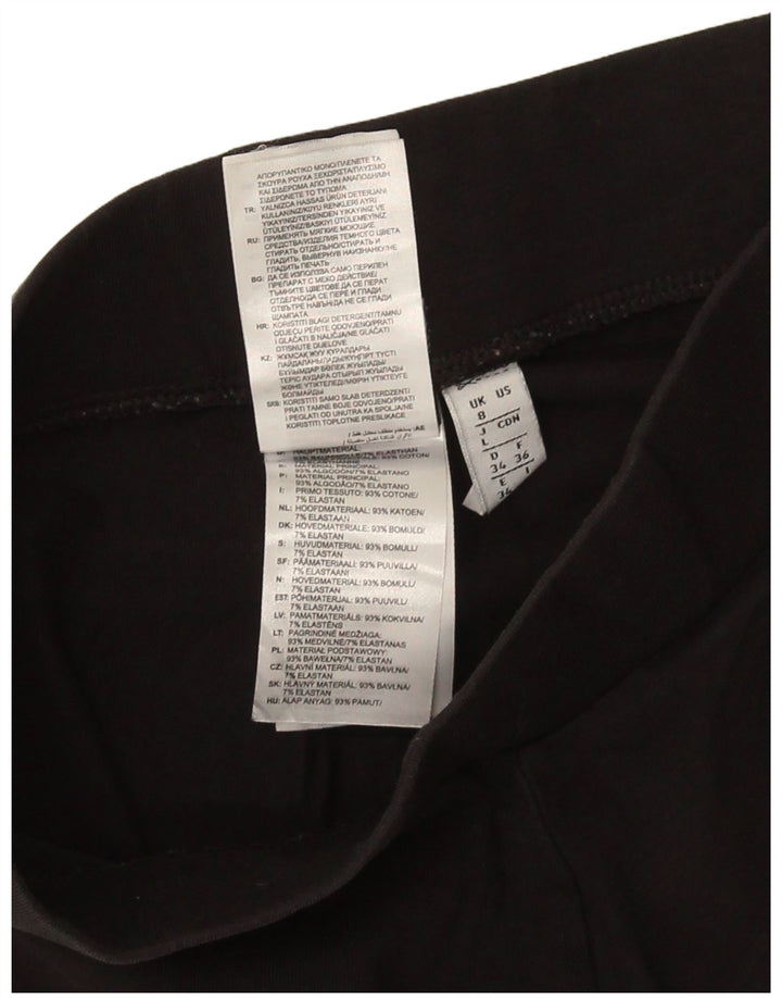 Adidas Damen Leggings UK 8 Small Schwarz Baumwolle