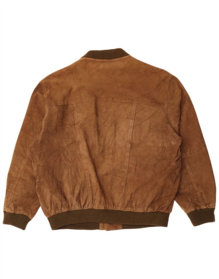 Vintage Herren Bomber Wildlederjacke IT 52 XL Braunes Leder