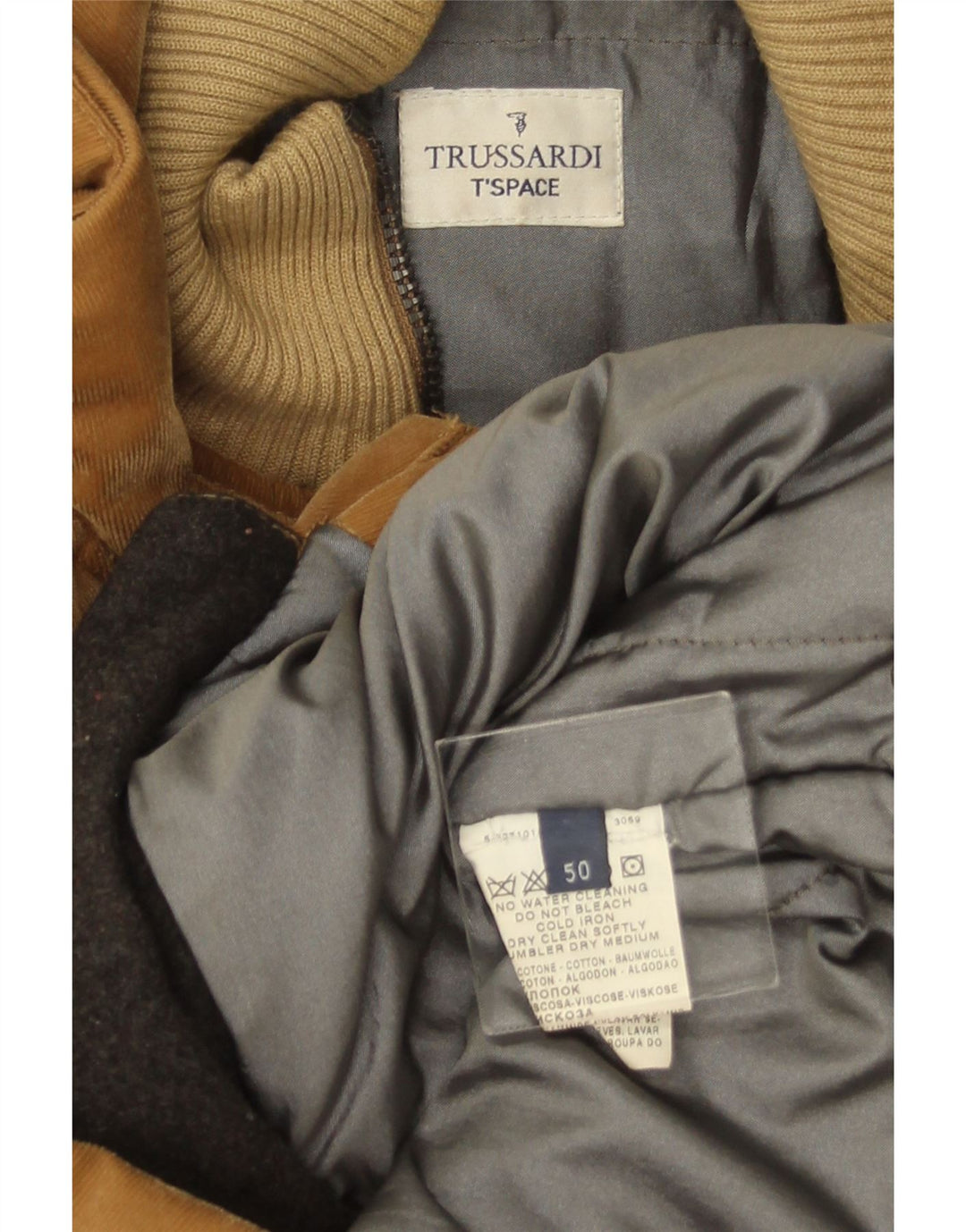TRUSSARDI Herren Utility Jacke IT 50 Large Beige Baumwolle