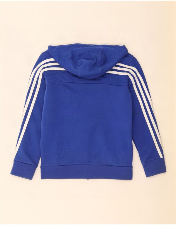 Adidas Jungen-Kapuzenpullover mit Reißverschluss, 7–8 Jahre, blaue Baumwolle