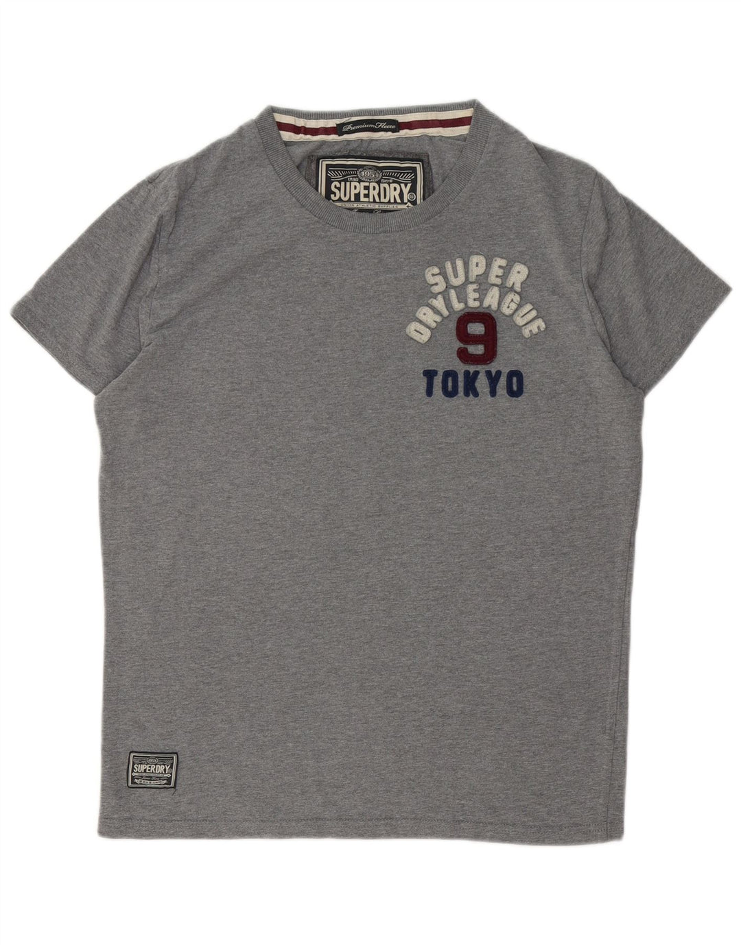 SUPERDRY Herren Grafik-T-Shirt-Oberteil XL aus grauer Baumwolle
