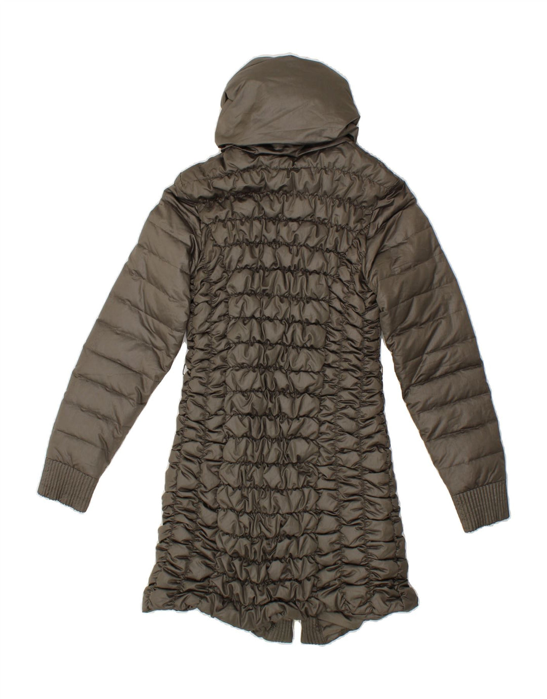 MAX & CO. Womens Hooded Padded Coat UK 10 Small Khaki Polyester Vintage Max & Co. and Second-Hand Max & Co. from Messina Hembry 