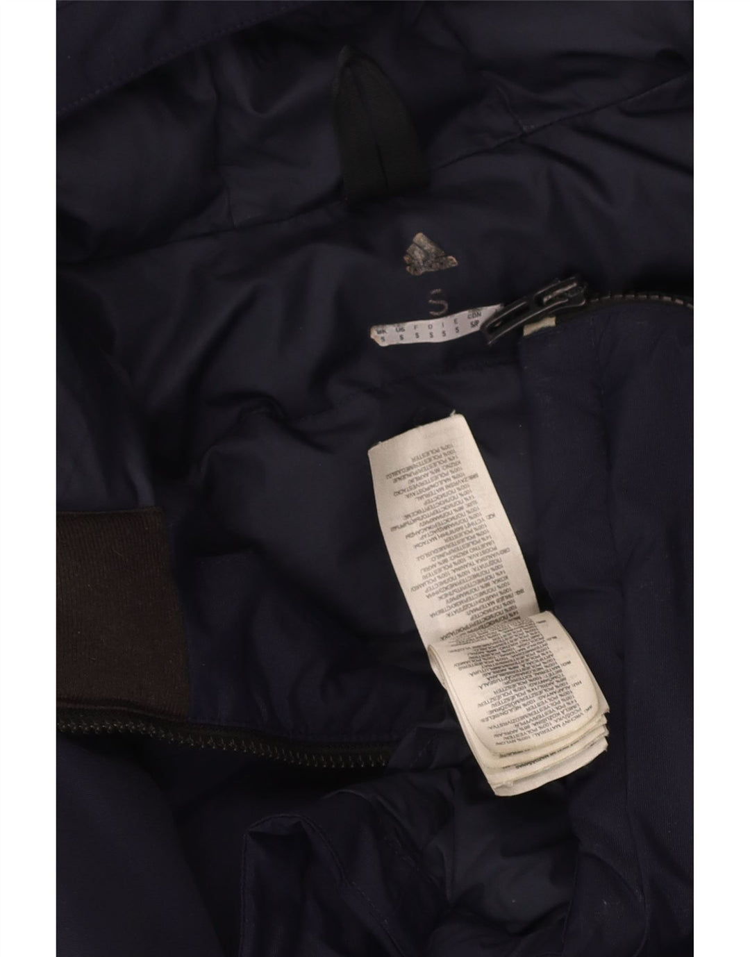 ADIDAS Mens Hooded Padded Jacket UK 36 Small Navy Blue Nylon