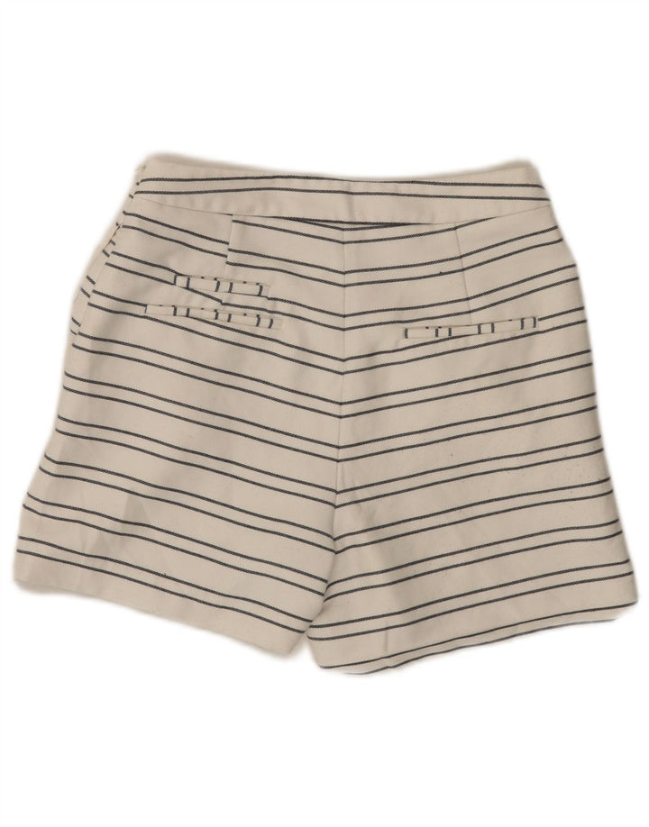 Zara Damen-Chinoshorts mit hoher Taille, Größe S, W26, weiß gestreift, Polyester