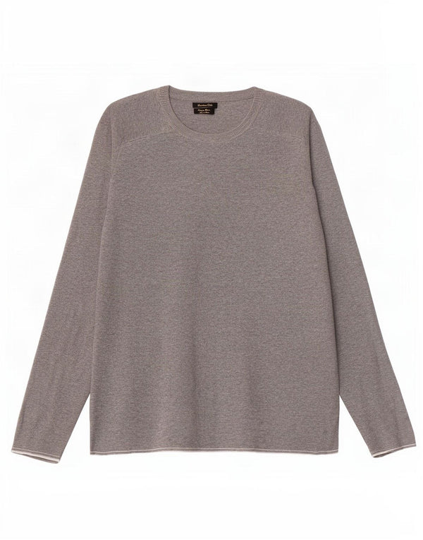 Massimo Dutti Mens Crew Neck Jumper Sweater Medium Grey Cotton