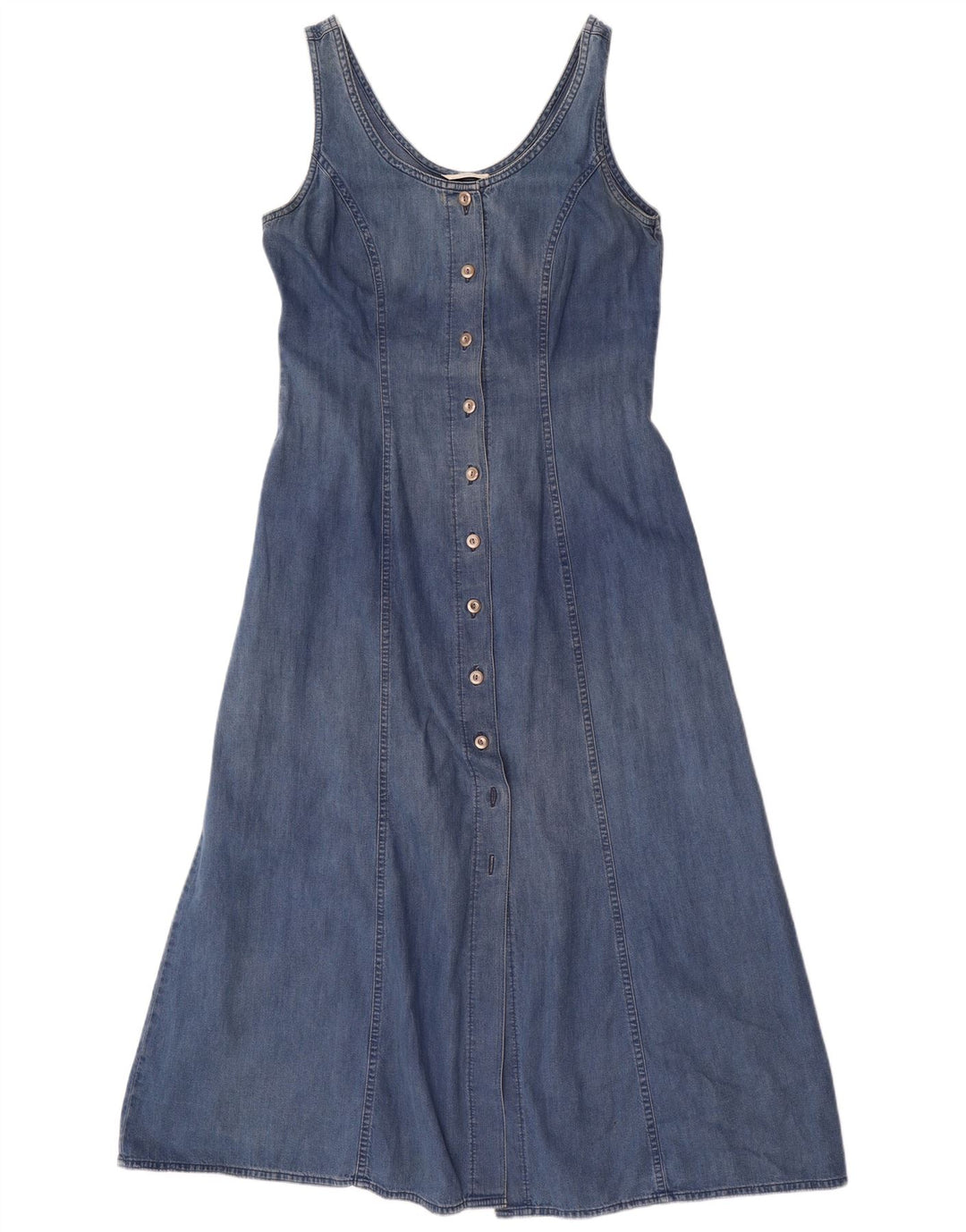 Marks & Spencer Damen Maxi-Jeanskleid, ärmellos, UK 12, Mittelblau
