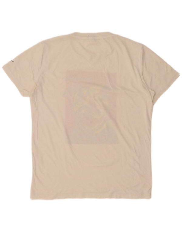 Replay Herren Grafik-T-Shirt-Oberteil Mittelweiß