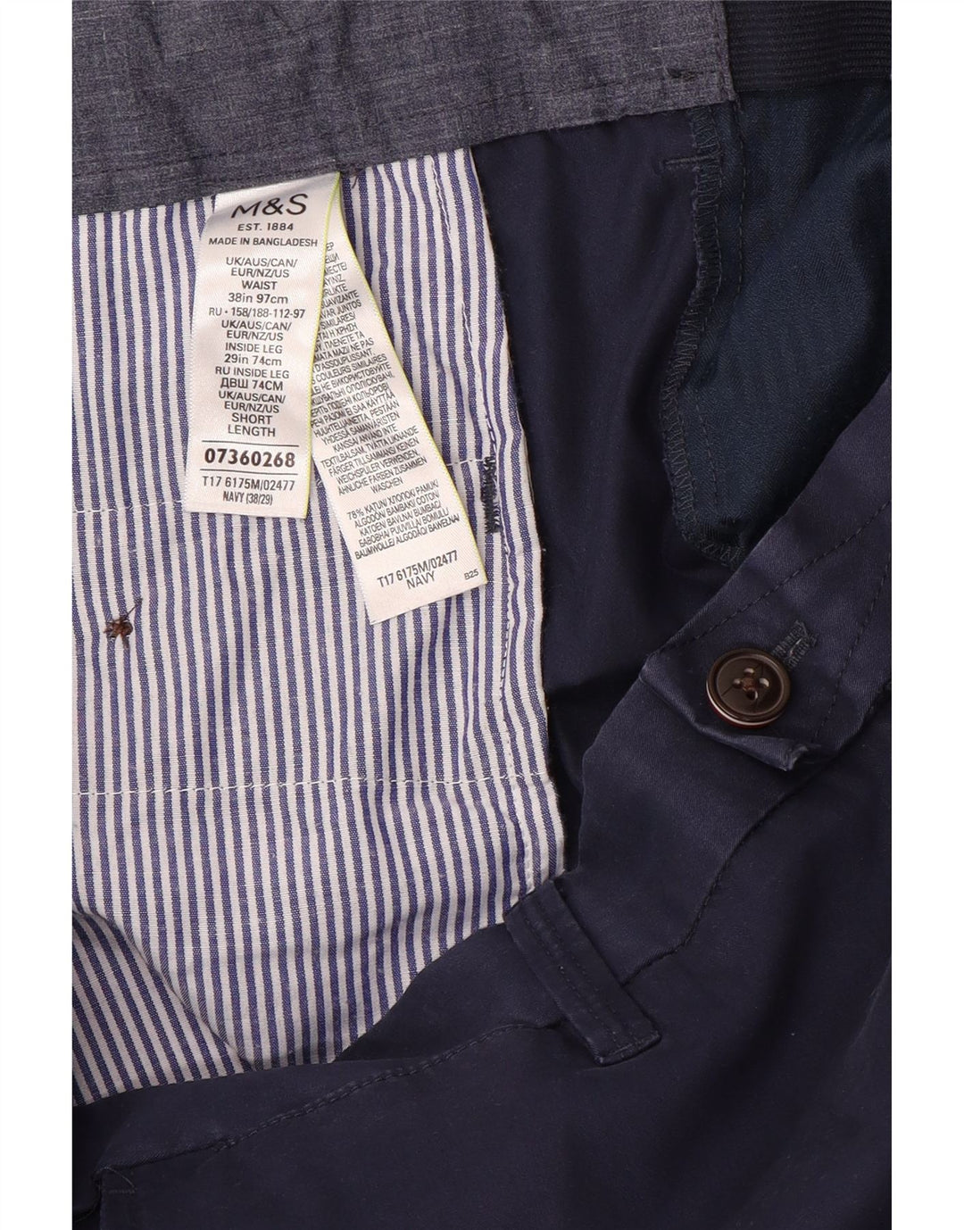 MARKS & SPENCER Blaue Hafenanzughose für Herren, W38, L29, Marineblau