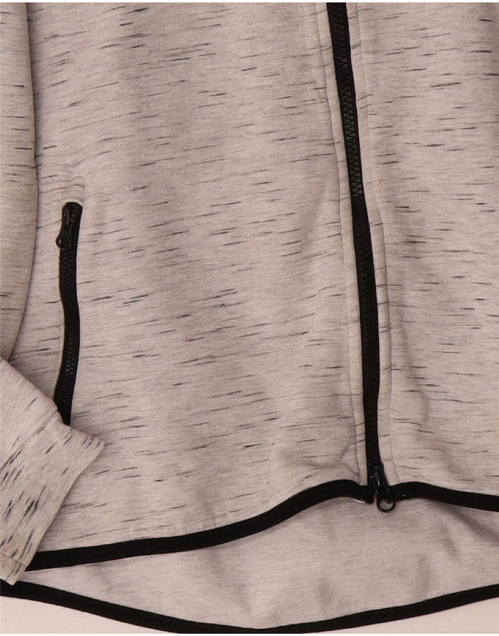 Nike Herren-Kapuzenpullover mit Reißverschluss, groß, grau gefleckte Baumwolle
