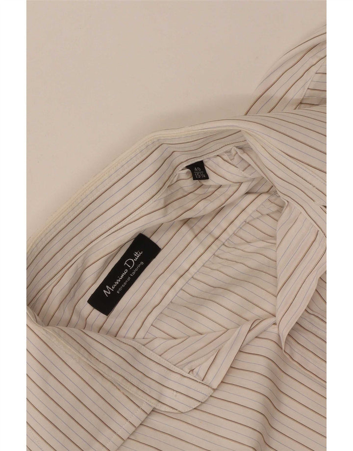 Massimo Dutti Herrenhemd Größe 40 15 1/2 Mittelweiß gestreift