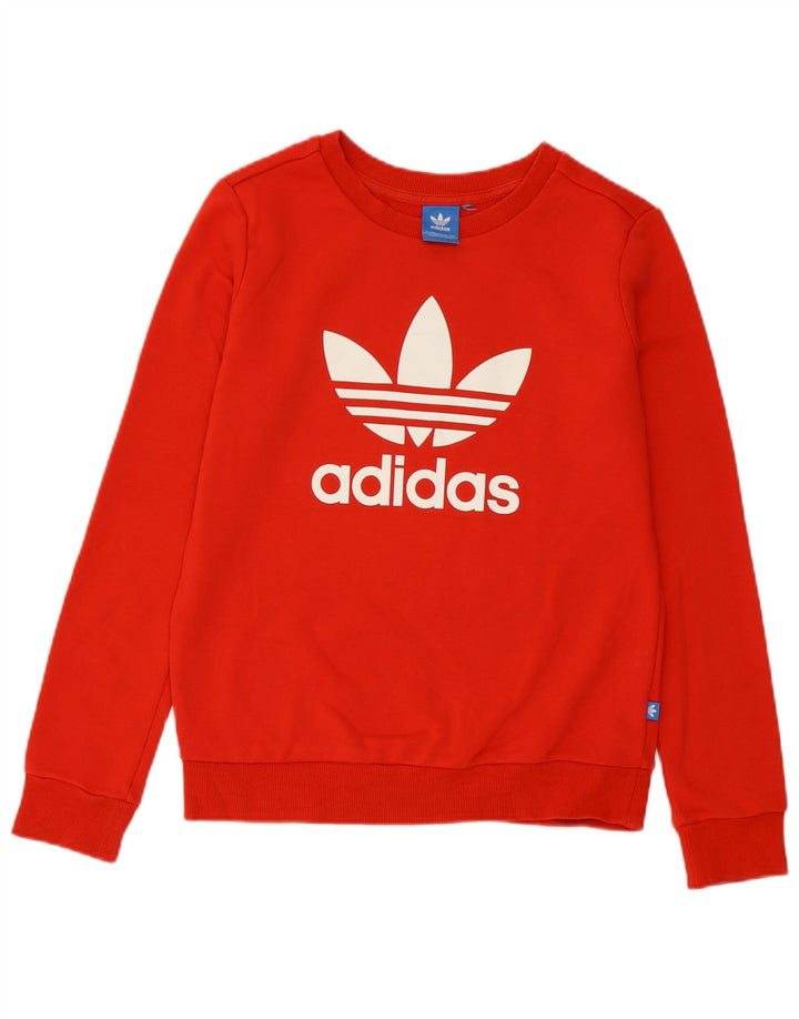 Adidas Damen Graphic Sweatshirt Pullover UK 8 Small Rot