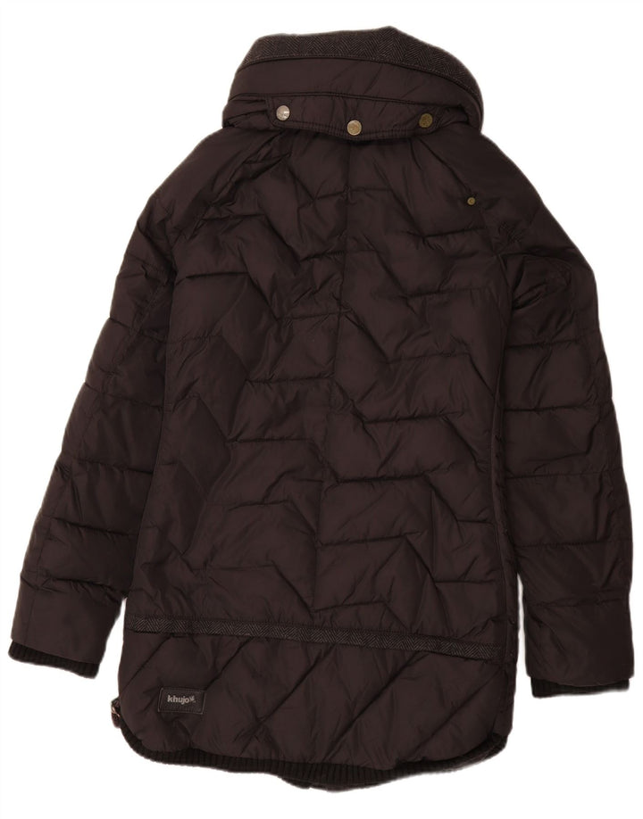 KHUJO Damen Wattierter Mantel UK 10 Small Schwarz Nylon