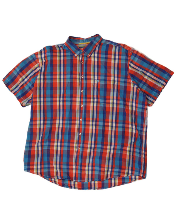 Camel Active Herren-Kurzarmhemd 3XL aus mehrfarbig karierter Baumwolle