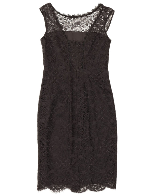 Ärmelloses, figurbetontes Damenkleid von Monsoon, Gr. 40, Größe S, Schwarz, Nylon mit Blumenmuster