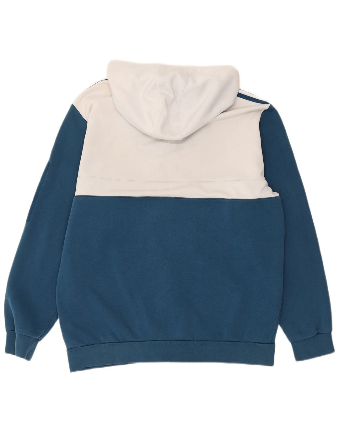Adidas Herren-Kapuzenpullover mit Reißverschluss, groß, blaues Farbblock-Polyester
