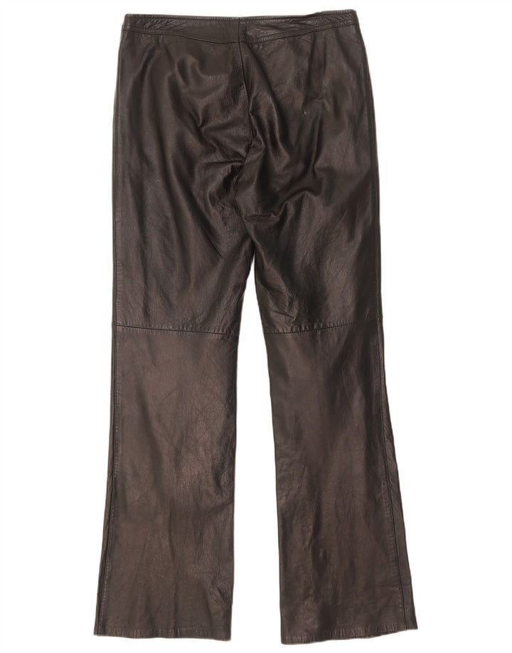 Dakota Damen Bootcut-Lederhose W30 L31 Schwarz