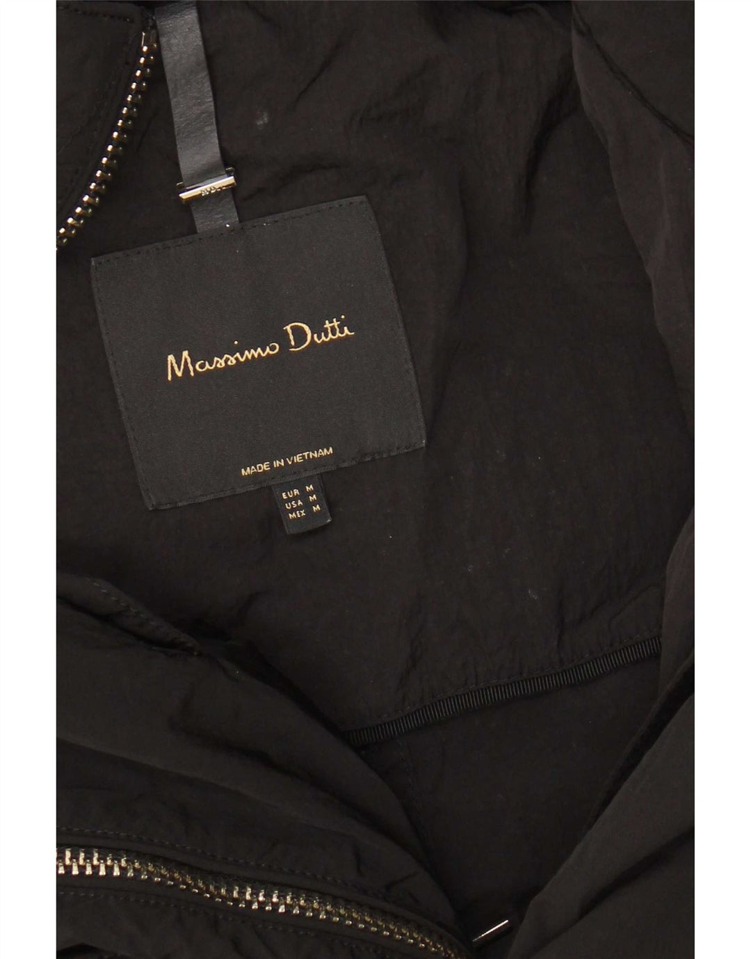 Massimo Dutti Damen-Parkajacke mit Kapuze, UK 14, mittelschwarz